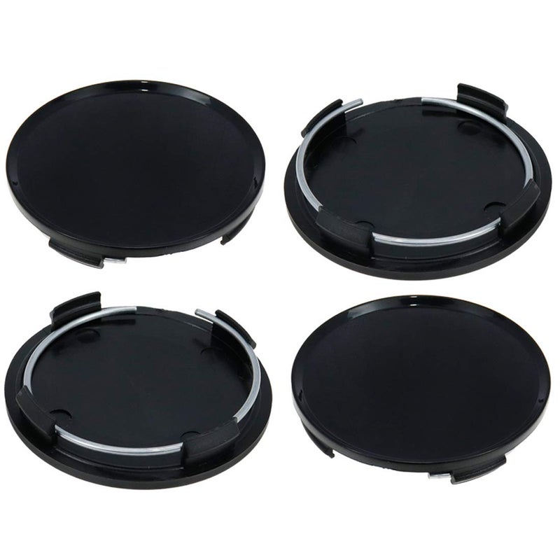 AUTUT Center Caps,63mm Wheel Rim Hub Center Covers Replacement 60mm Lug to Lug,Black,Pack of 4 - Image 1